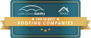 An award by Contractors Liability to ECO Roof and Solar: The Top 10 Best Roofing Companies in Texas.